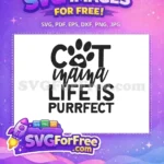 Free Cat Mama Paw Heart Free Purrfect Life Cat Lover Free SVG - Instant Download