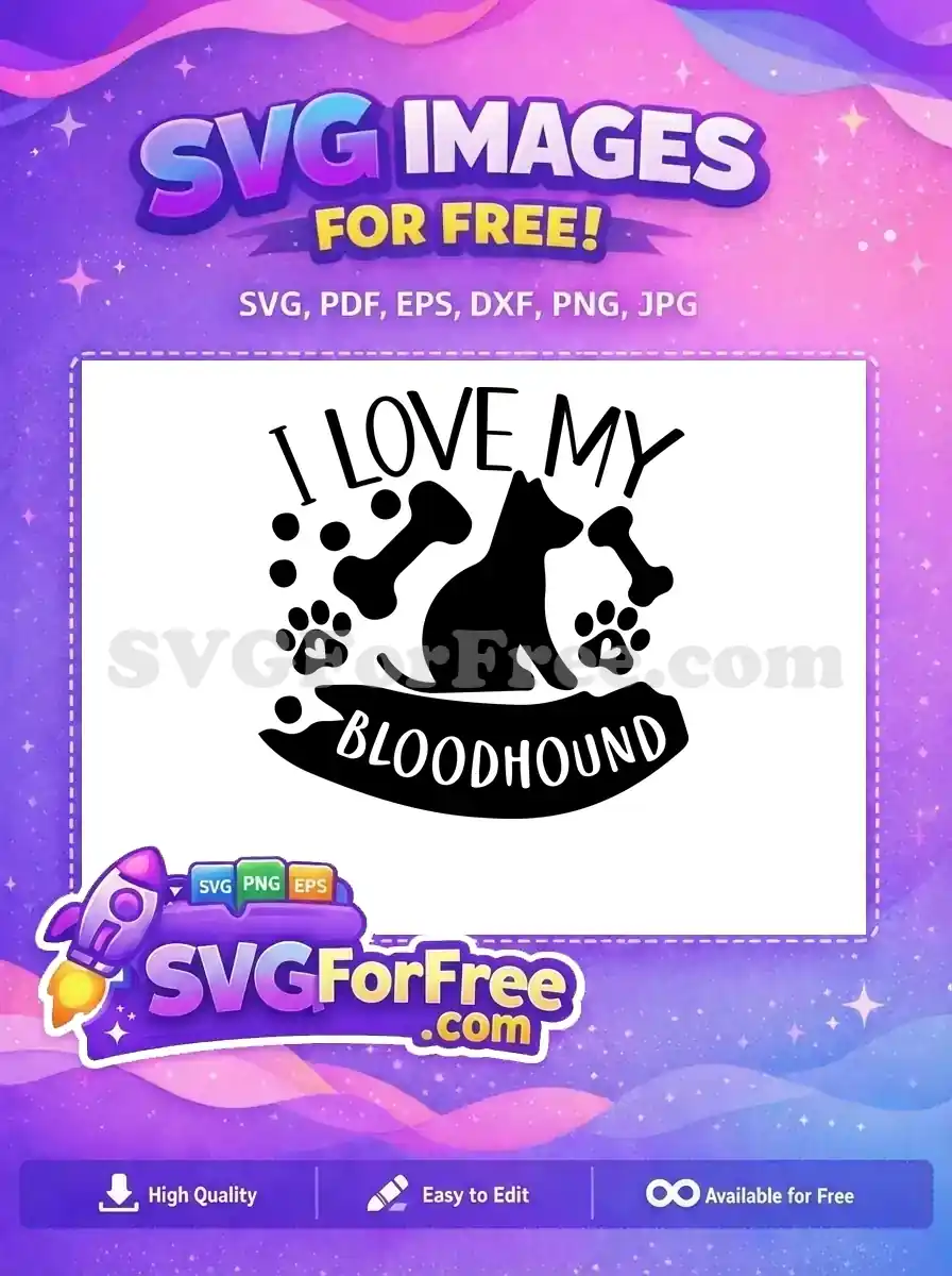 Free Black Bloodhound Free Paw Prints Dog Quotes Free SVG