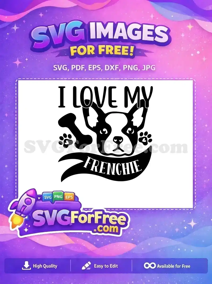 Free Frenchie Face Free Cute Bone Dog Quotes Free SVG