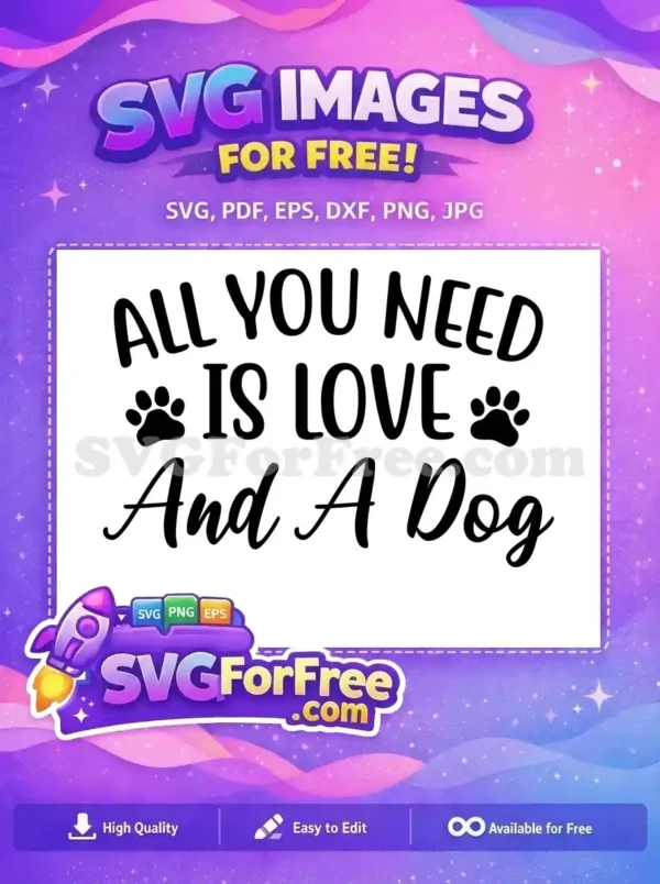 Free Black Pawprint Free Typography Love Dog Quotes Free SVG