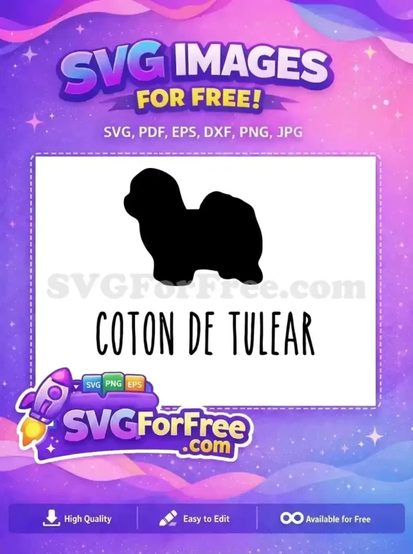 Free Black Silhouette Free Fluffy Coton de Tulear Dog Quotes Free SVG