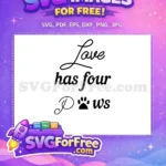 Free Love Paws Script Free Paw Print Design Dog Quotes Free SVG - Instant Download