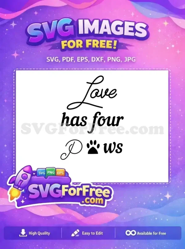 Free Love Paws Script Free Paw Print Design Dog Quotes Free SVG