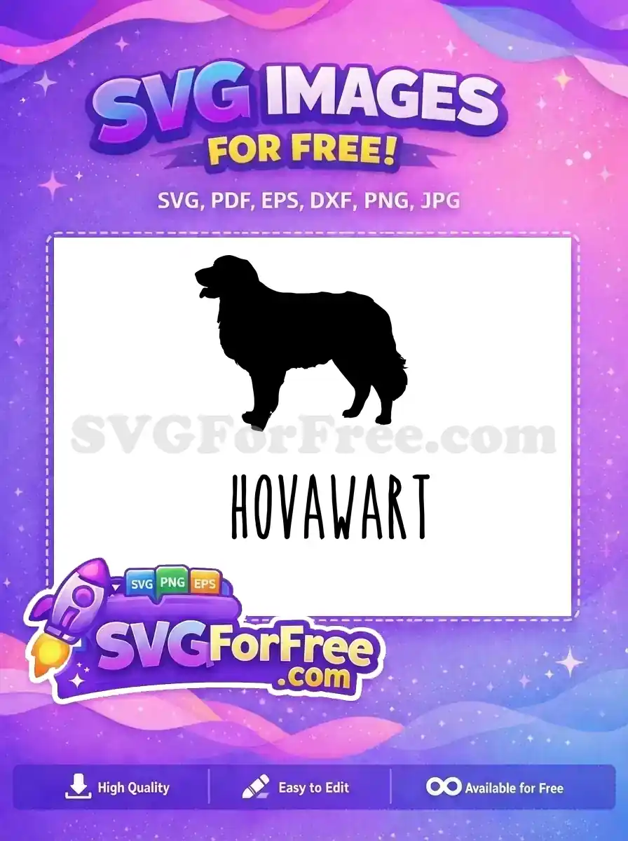 Free Hovawart Black Silhouette Free Standing Canine Dog Quotes Free SVG