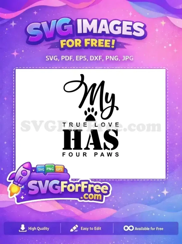 Free Script Love Free Paw Paws Dog Quote Free SVG