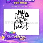 Free Black Paw Prints Free Heart Loved Dog Quotes Free SVG - Instant Download