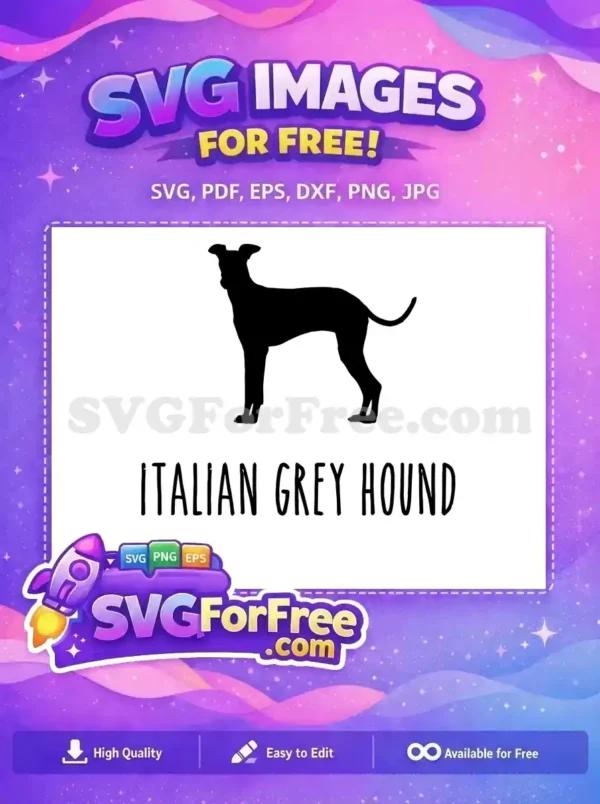 Free Black Silhouette Free Italian Greyhound Dog Quotes Free SVG