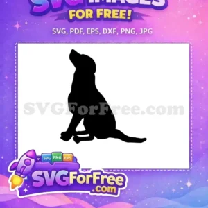 Free Black Silhouette Free Sitting Dog Pet Design Free SVG