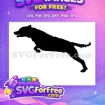Free Leaping Black Dog Free Dynamic Silhouette Outline Animal Graphic Design Free SVG - Instant Download
