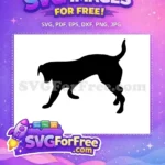 Free Pouncing Black Dog Free Playful Puppy Silhouette Art Free SVG - Instant Download