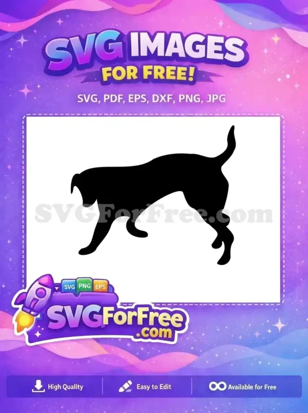 Free Pouncing Black Dog Free Playful Puppy Silhouette Art Free SVG