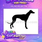 Free Black Greyhound Silhouette Free Standing Profile Dog Free SVG - Instant Download
