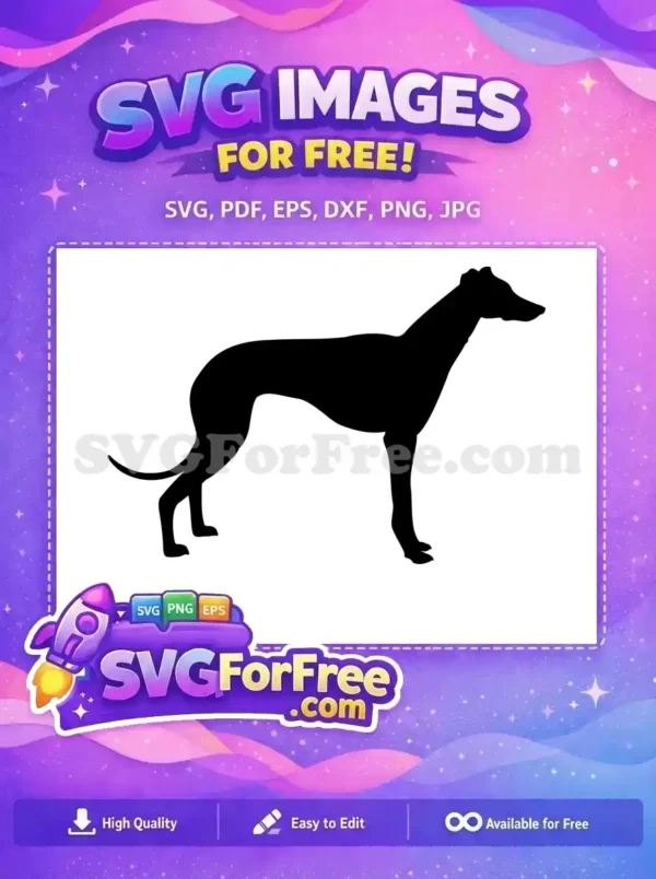 Free Black Greyhound Silhouette Free Standing Profile Dog Free SVG