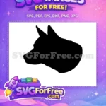 Free Black Dog Head Free German Shepherd Silhouette Pet Free SVG - Instant Download