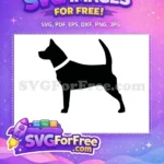 Free Standing Black Dog Free White Collar Loyal Pet Art Free SVG - Instant Download
