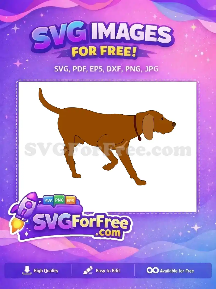 Free brown dog with collar Free walking hound pose Dog Silhouette Free SVG