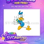 Free Donald Duck Surprised Blue Outfit Free Running Pose Disney Cartoon Free SVG - Instant Download