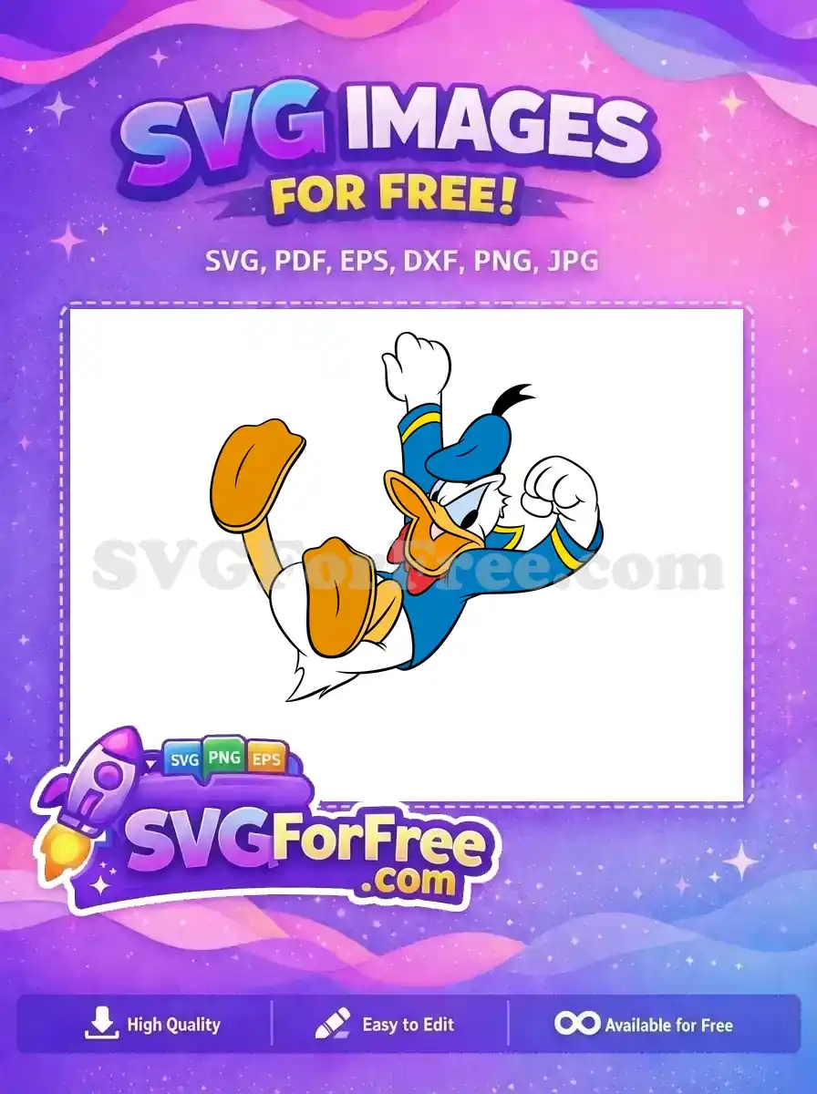 Free Angry Donald Duck Free Blue Outfit Disney Free SVG