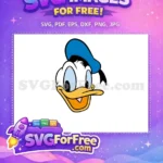 Free Cheerful Donald Face Free Blue Hat Design Disney Free SVG - Instant Download