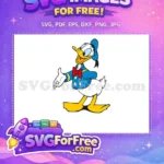 Free Happy Donald Duck Free Red Bow Tie Disney Cartoon Free SVG - Instant Download
