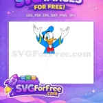 Free Happy Donald Duck Free Blue Shirt Red Bow Disney Free SVG 1 - Instant Download