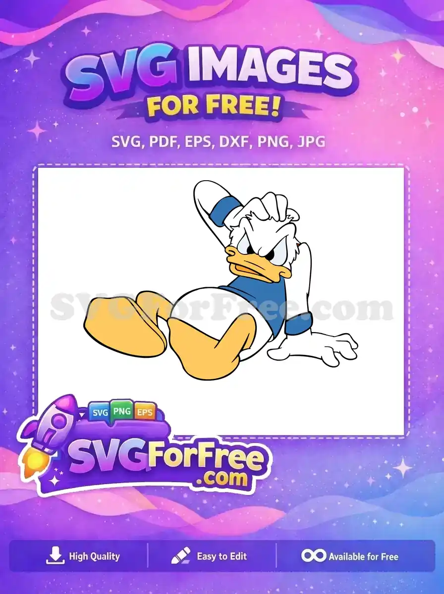 Free Angry Donald Expression Free Blue Shirt Design Disney Official Free SVG