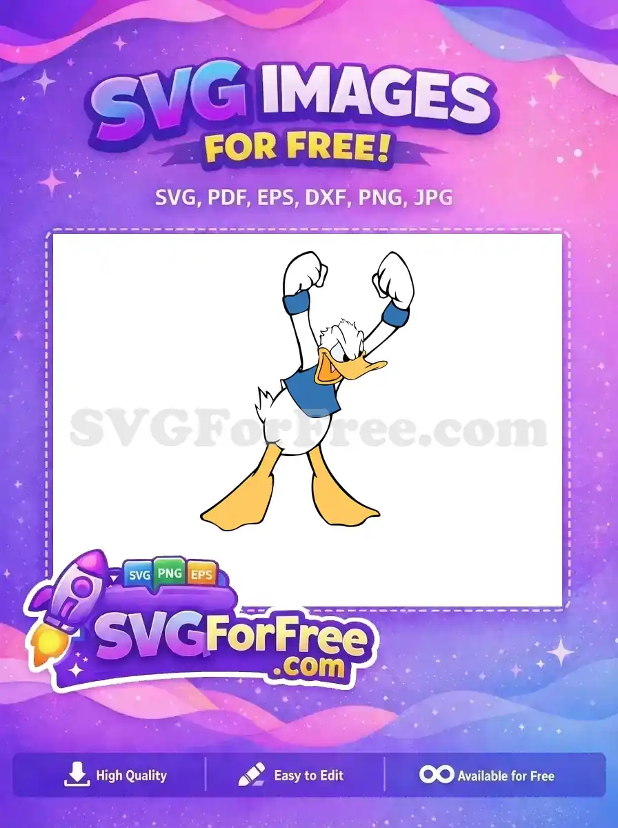 Free Angry Donald Frowning Free Blue Shirt Disney Free SVG