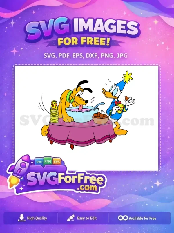 Free Pluto Licking Free Donald Surprised Donald Disney Free SVG