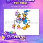 Free Happy Daisy Pink Bow Free Donald Red Bowtie Disney Free SVG - Instant Download
