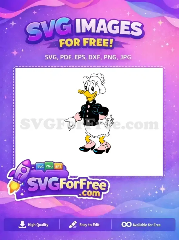 Free Smiling Daisy Black Top Free Pink Gloves Disney Free SVG