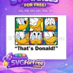 Free Varied Expressions Free Iconic Blue Outfit Donald Duck Disney Free SVG - Instant Download