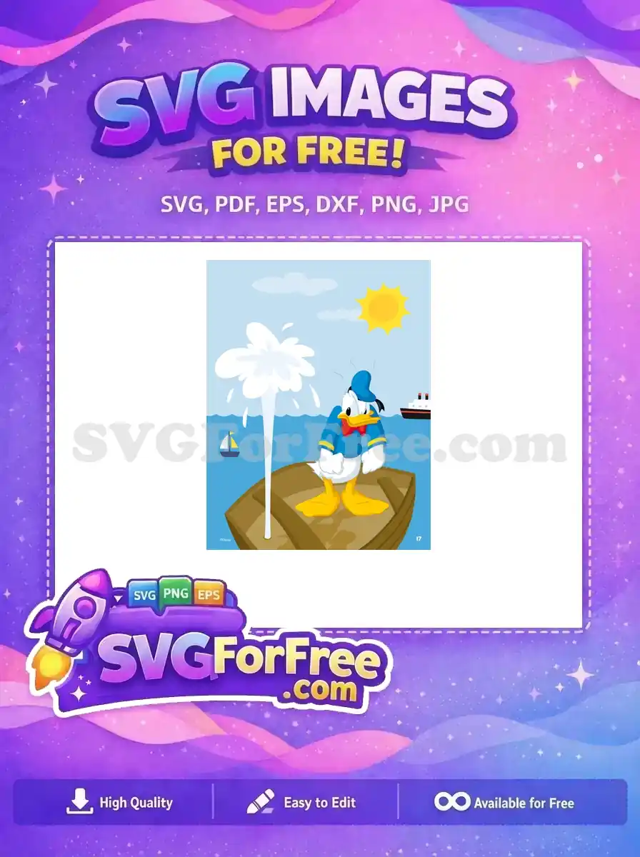 Free Annoyed Sailor Donald Free Water Geyser Disney Cartoon Free SVG