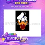 Free Happy Donald Duck Face Free White Sailor Hat Disney Free SVG - Instant Download