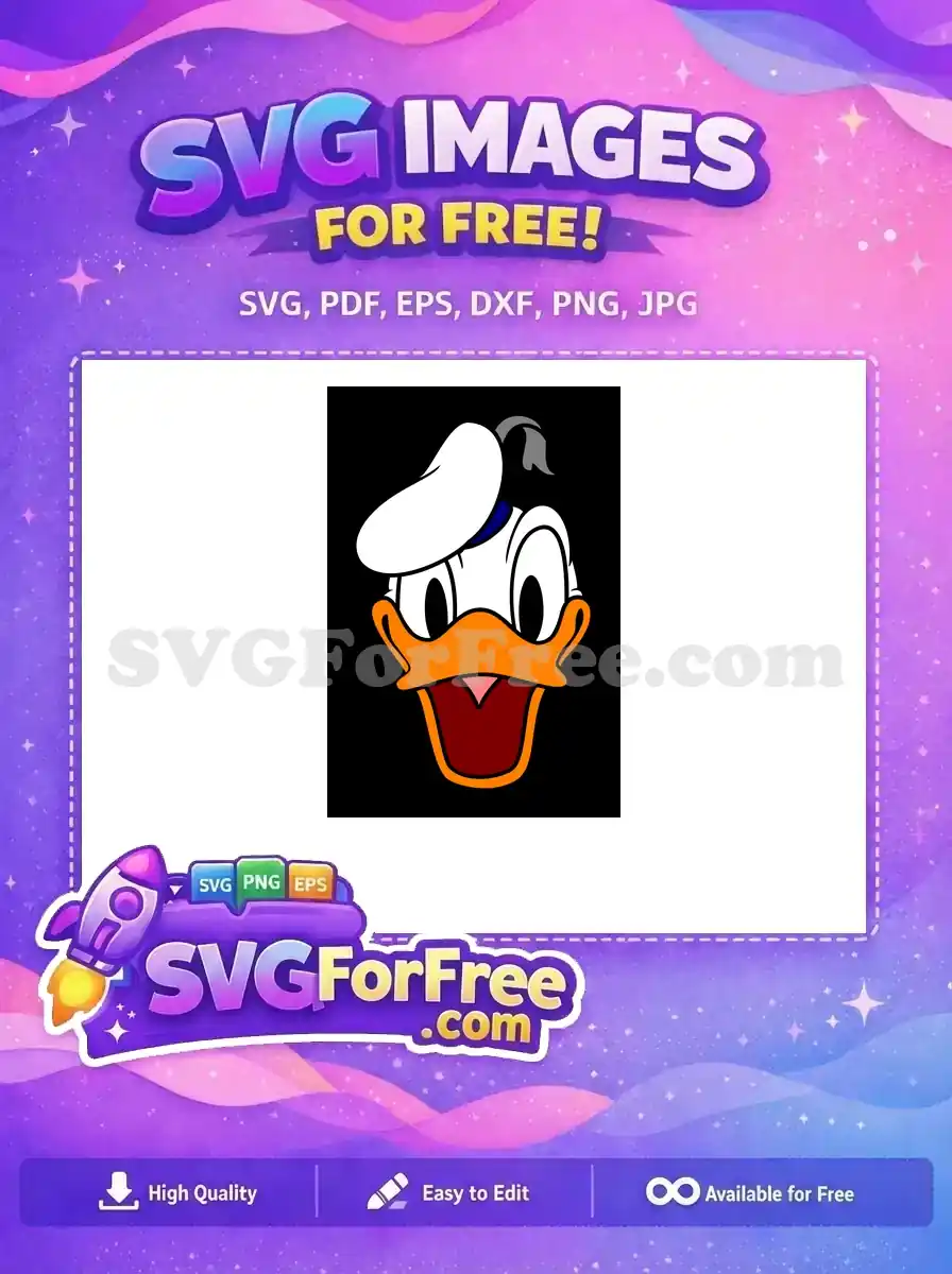 Free Happy Donald Duck Face Free White Sailor Hat Disney Free SVG