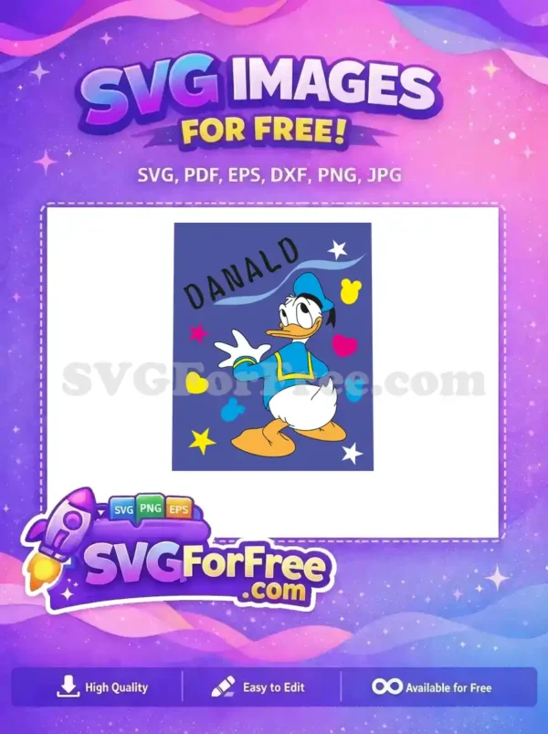 Free Smiling Free Blue Outfit Donald Duck Disney Free SVG