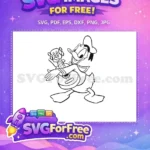 Free Donald Duck Ukulele Free Sailor Hat Outline Disney Character Free SVG - Instant Download
