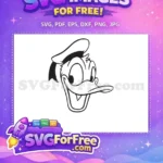 Free Happy Donald Free Outline Hat Disney Free SVG - Instant Download