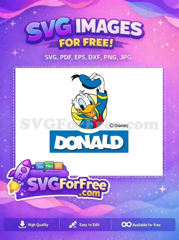 Free Smiling Donald Free blue suit Disney Free SVG