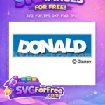 Free White Bold Text Free Blue Background Donald Duck Disney Free SVG - Instant Download
