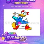 Free Donald Duck Flute Free Red Bandana Blue Jacket Disney Free SVG - Instant Download