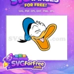 Free Happy Smiling Donald Duck Face Free Blue Hat Disney Free SVG - Instant Download