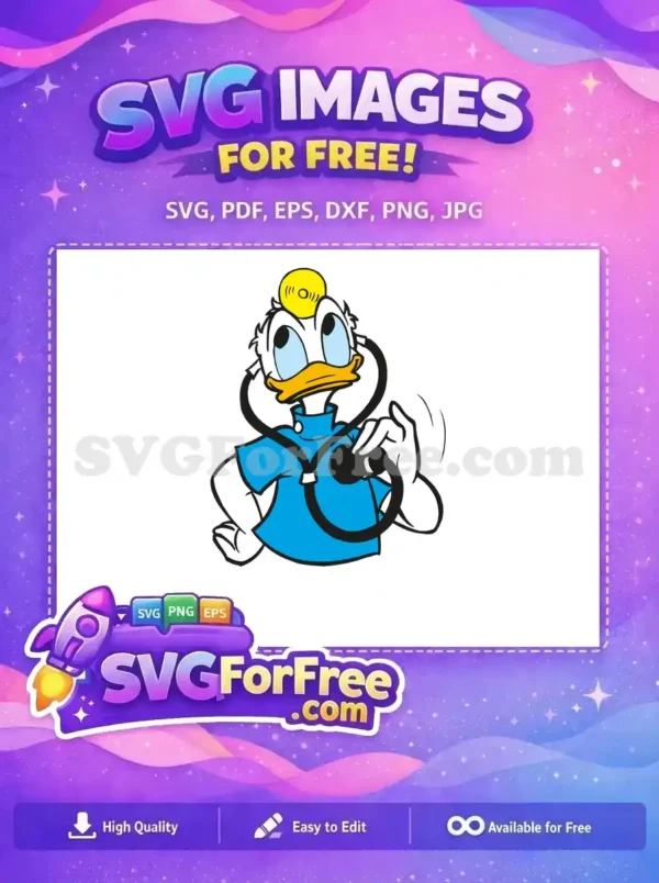 Free Donald Duck Doctor Free Stethoscope Headlamp Disney Free SVG
