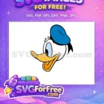 Free Smiling Donald Duck Free Blue Hat Disney Character Free SVG - Instant Download