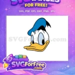 Free Happy Donald Duck Face Free Blue Hat Disney Free SVG - Instant Download