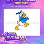 Free Determined Donald Duck Running Free Blue Sailor Shirt Disney Free SVG - Instant Download