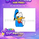 Free Happy Donald Duck Free Blue Hat Bow Disney Free SVG - Instant Download