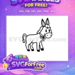 Free Friendly Donkey Bow Free Bold Black Outline Shrek Free SVG - Instant Download