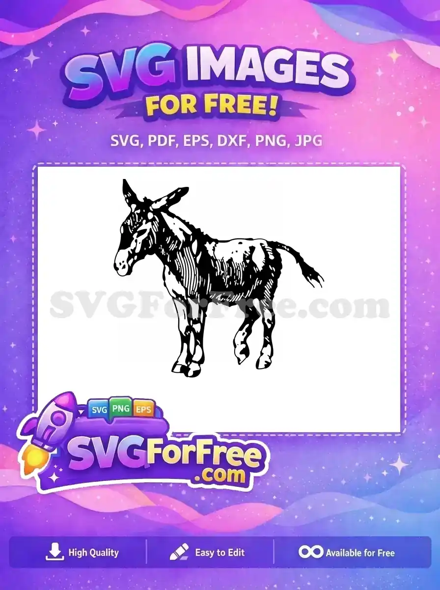 Free expressive Donkey pose Free detailed black outline Shrek Free SVG