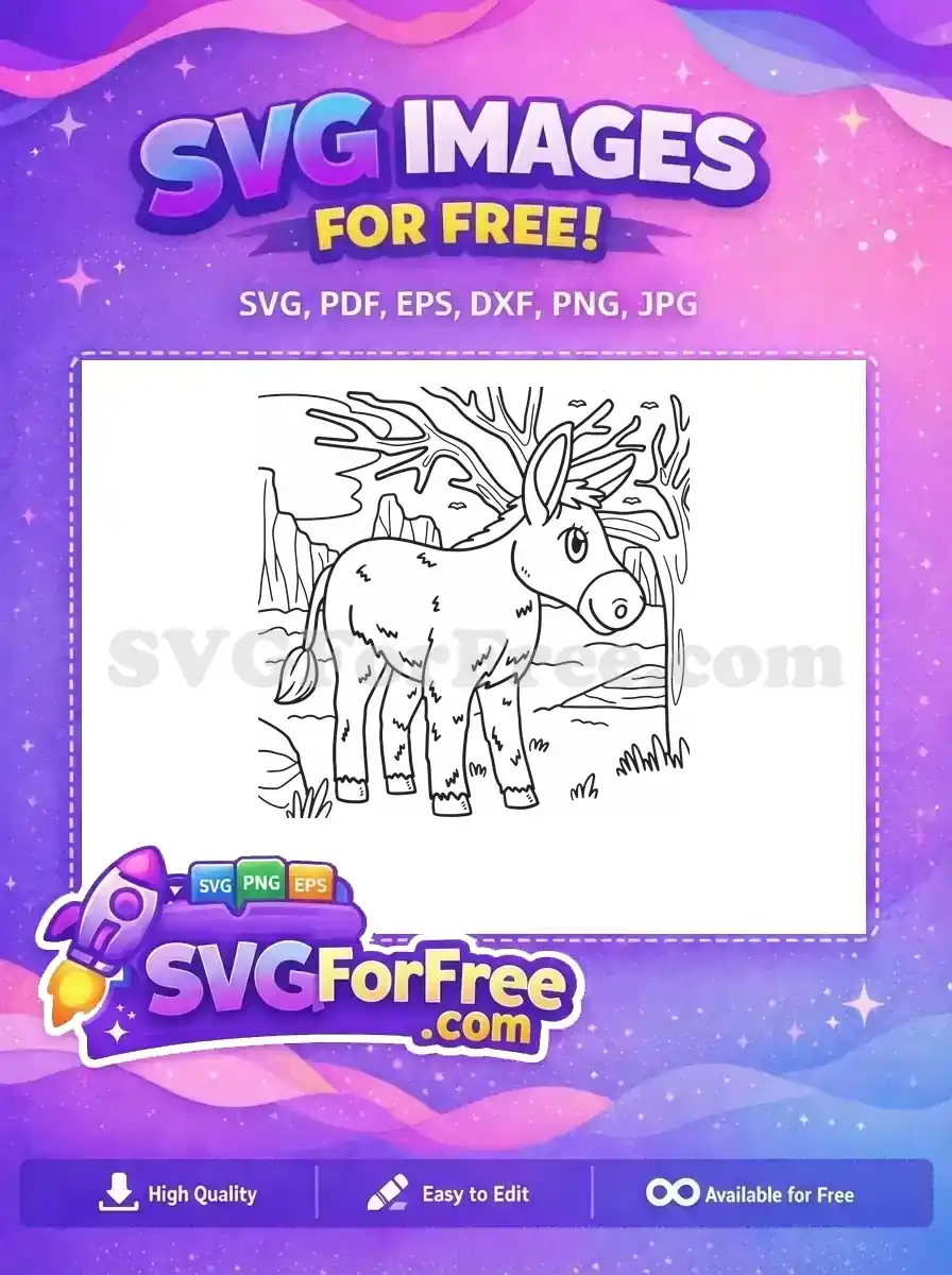 Free Cute Curious Free Forest Outline Shrek Donkey Free SVG