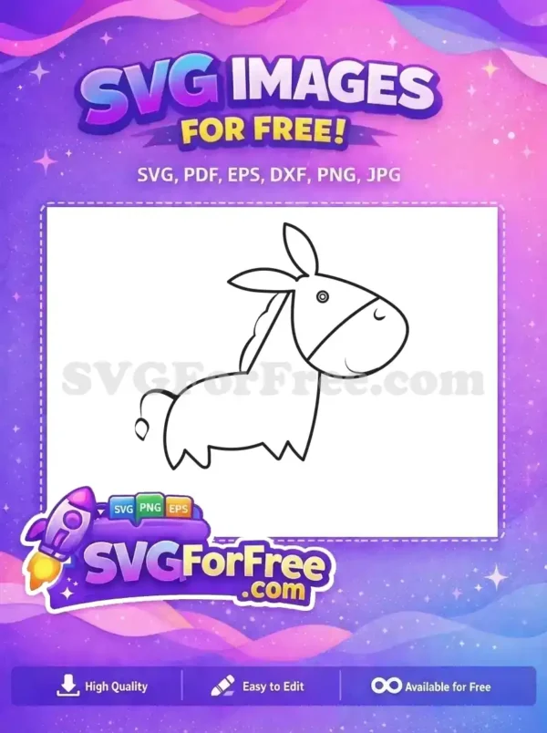 Free Happy Expression Outline Free Shrek Donkey Character Free SVG Free Happy Expression Outline Free Shrek Donkey Character Free SVG